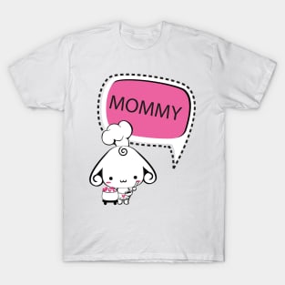 Loving Mommy Dog Cartoon with Heart T-Shirt